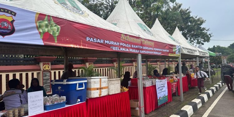 Pastikan Ketersediaan dan Kestabilan Harga Pangan, Polda Banten Bersama Pemprov Banten Gelar Pasar Murah