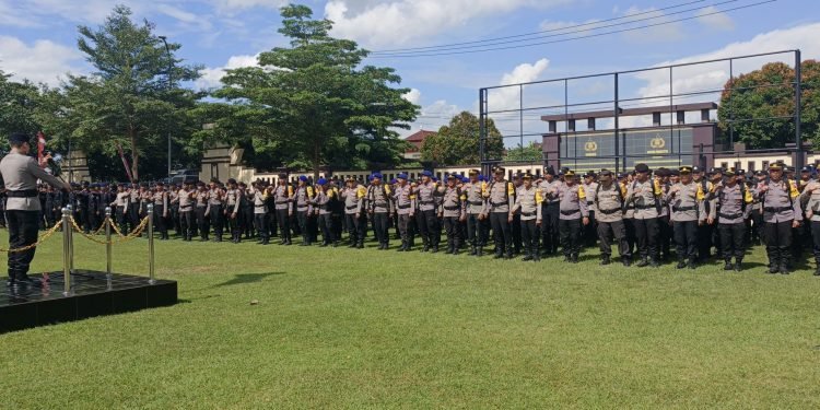 Wakapolres Serang Pimpin Apel Konsolidasi Personel Pengamanan PSU Kabupaten Serang 