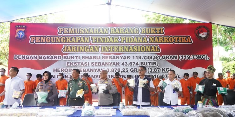 Narkoba Rp133 Miliar Dimusnahkan Polda Riau!